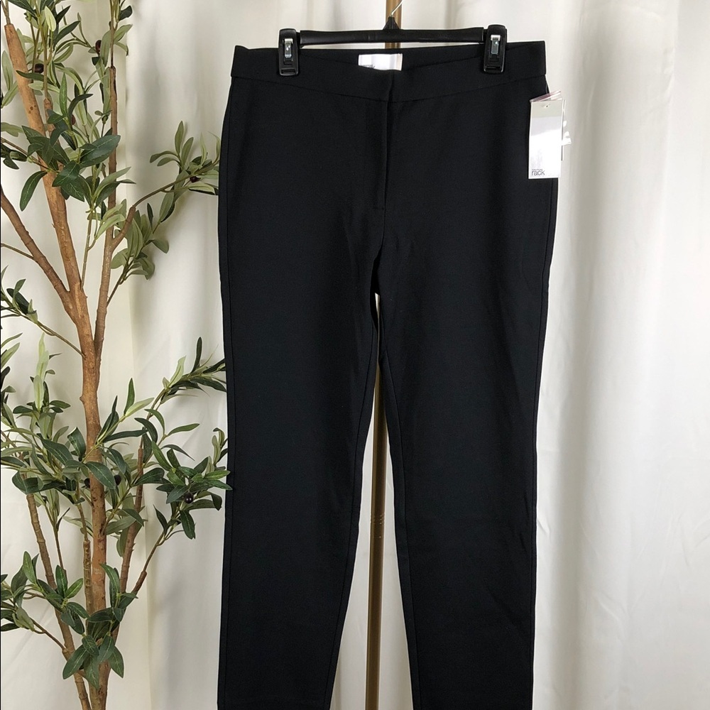 NWT Women's Black Ponte Trousers - Classic Straight Sz M (B2)